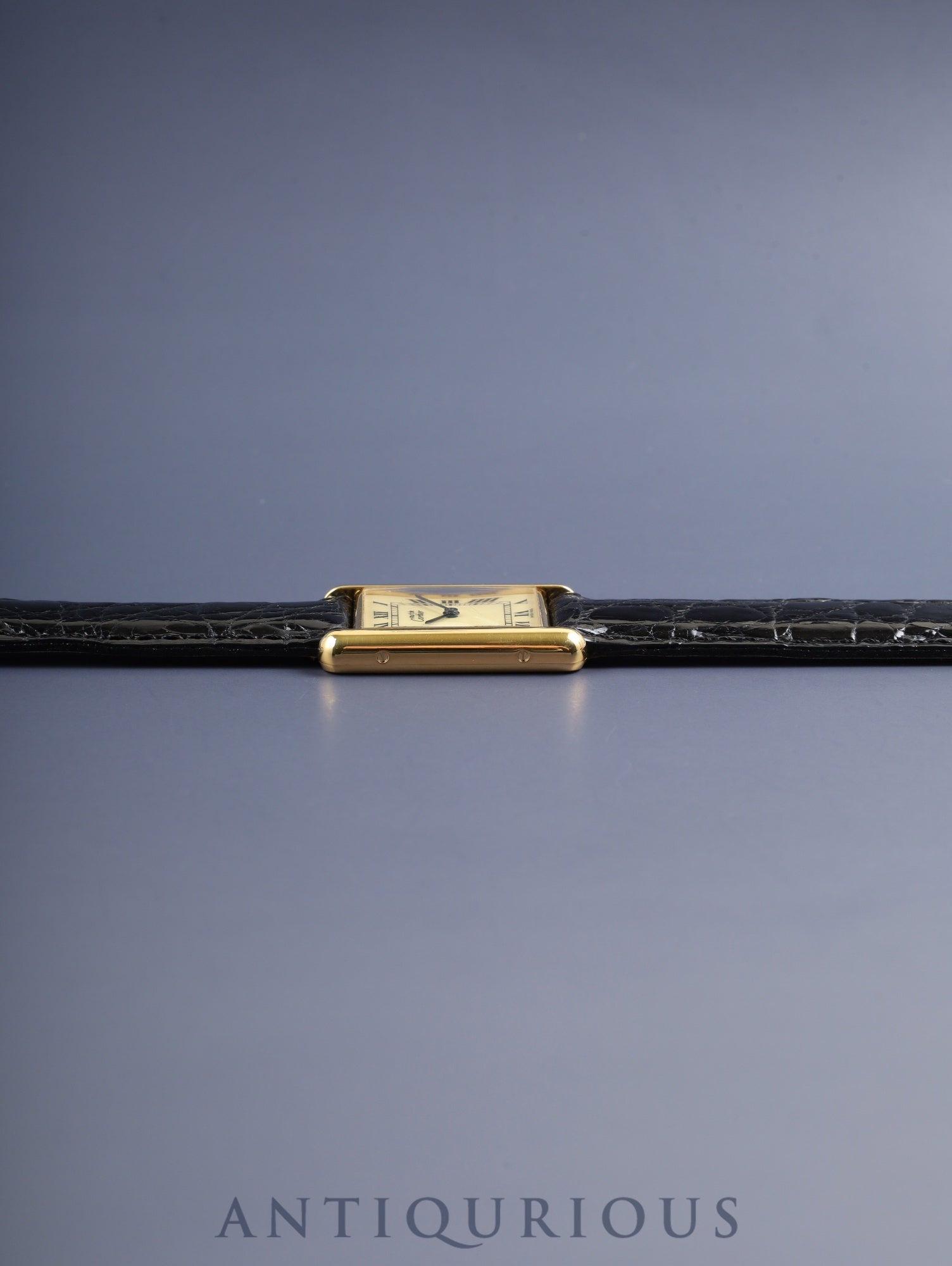 カルティエ マストタンク LM 590005 クォーツ SV925 革 純正尾錠（GP）アイボリーローマン文字盤（SWISS MADE表記）新品仕上げ済み カルティエブティックにてコンプリートサービス（フルメンテナンス）済み