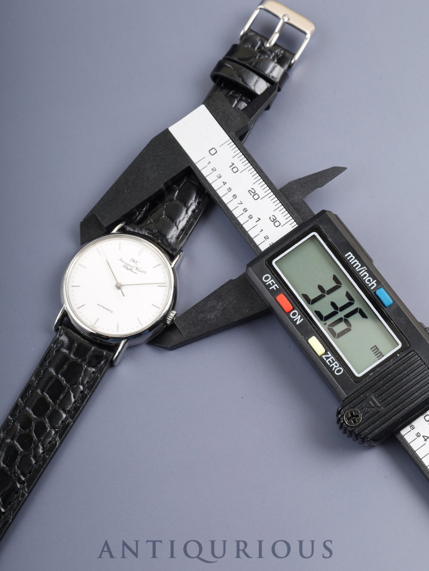 IWC Portofino IW351403 Automatic Cal.37521 SS Leather Aftermarket Pin Buckle (SS) White Dial Overhauled