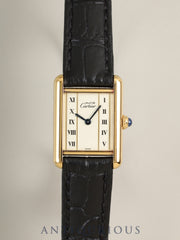 Cartier Must Tank SM 5057001 Quartz Caliber 057 SV925 Leather Straight Roman Dial (SWISS Marking) Overhauled