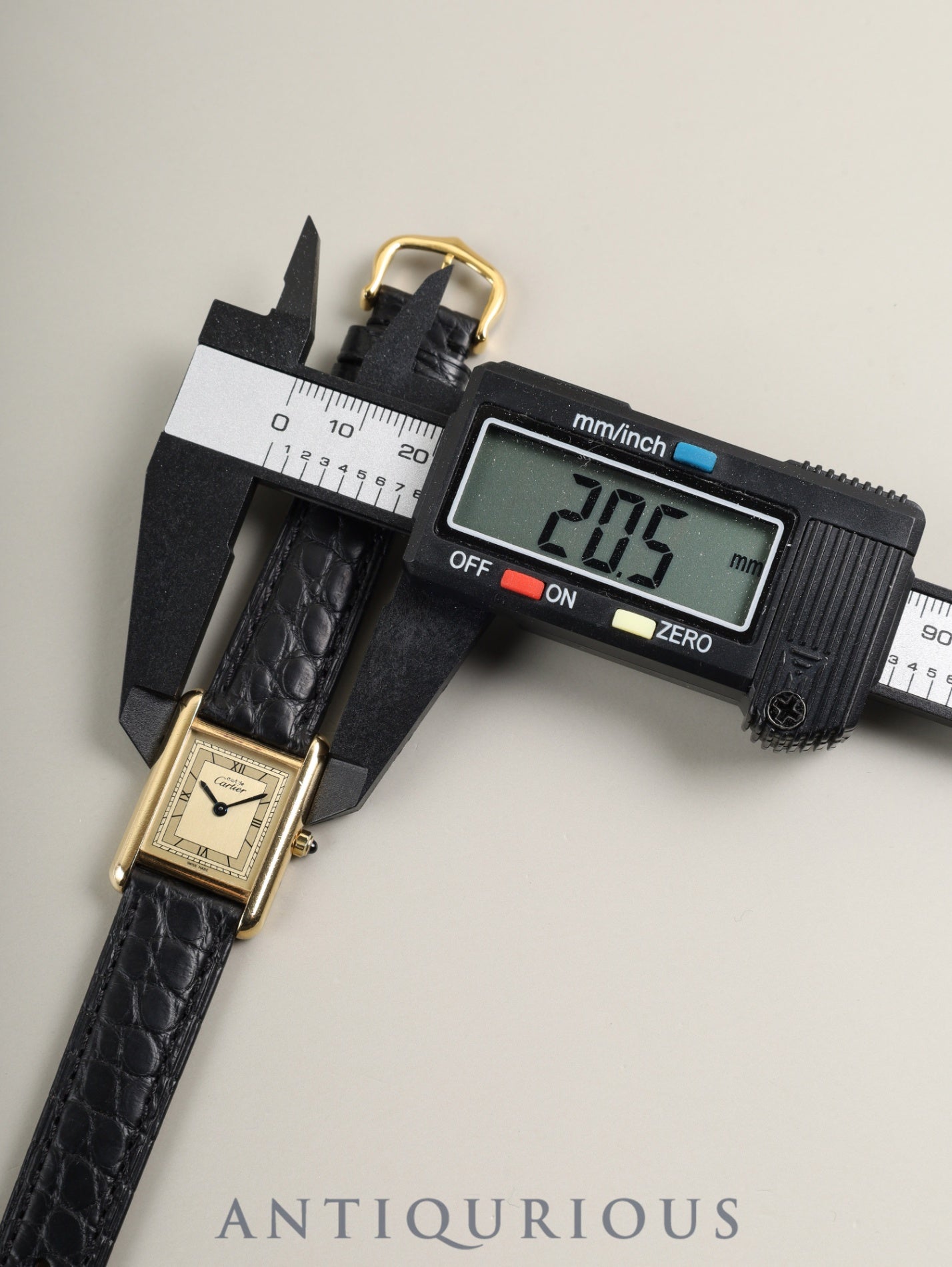 Cartier Must Tank SM 3 66001 Quartz SV925 Leather Genuine Pin Buckle (GP) Champagne Roman Dial (SWISS MADE marking) Complete service done at Cartier boutique
