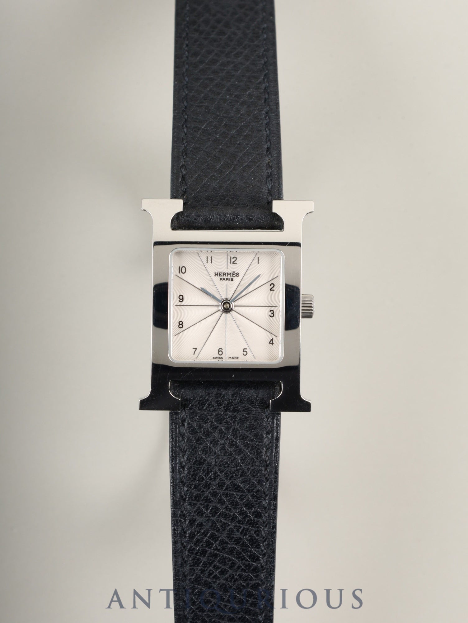 正規品 エルメス Hウォッチ 腕時計 クロコ シルバー HH1.210 美品 エルメス Hウォッチ レディース シルバー HH1.210 | 【オオクラヤ