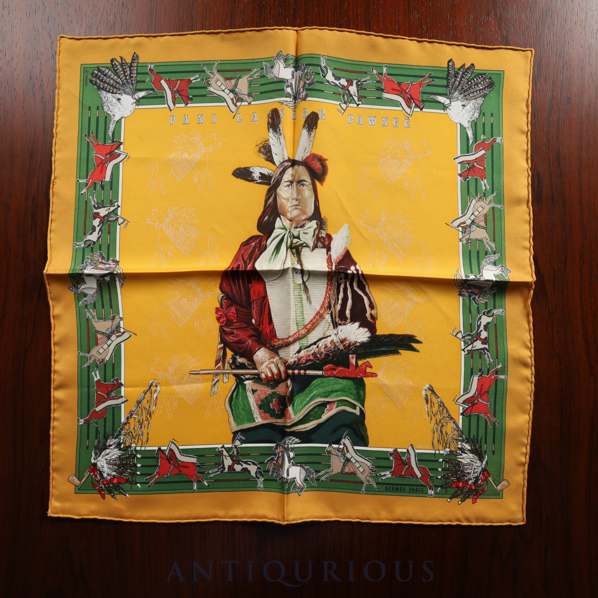 エルメス スカーフ カレ45 パウニー族の首長 SILK100% | 東京