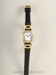 Patek Philippe Golden Ellipse 4830J Quartz Cal.E15 750YG Genuine leather strap Genuine pin buckle (750YG) White Roman Overhauled
