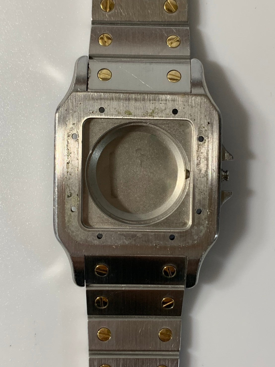 カルティエ サントス カレ LM 81036288 / 2961 自動巻き Cal.077（ETA2671）SS/YG SS/YG ホワイトローマン文字盤 オーバーホール済み