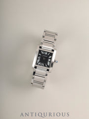 カルティエ タンクフランセーズ SM W51026Q3 / 2384 クォーツ Cal.057 SS SS ブラック文字盤（アジア限定） オーバーホール済み
