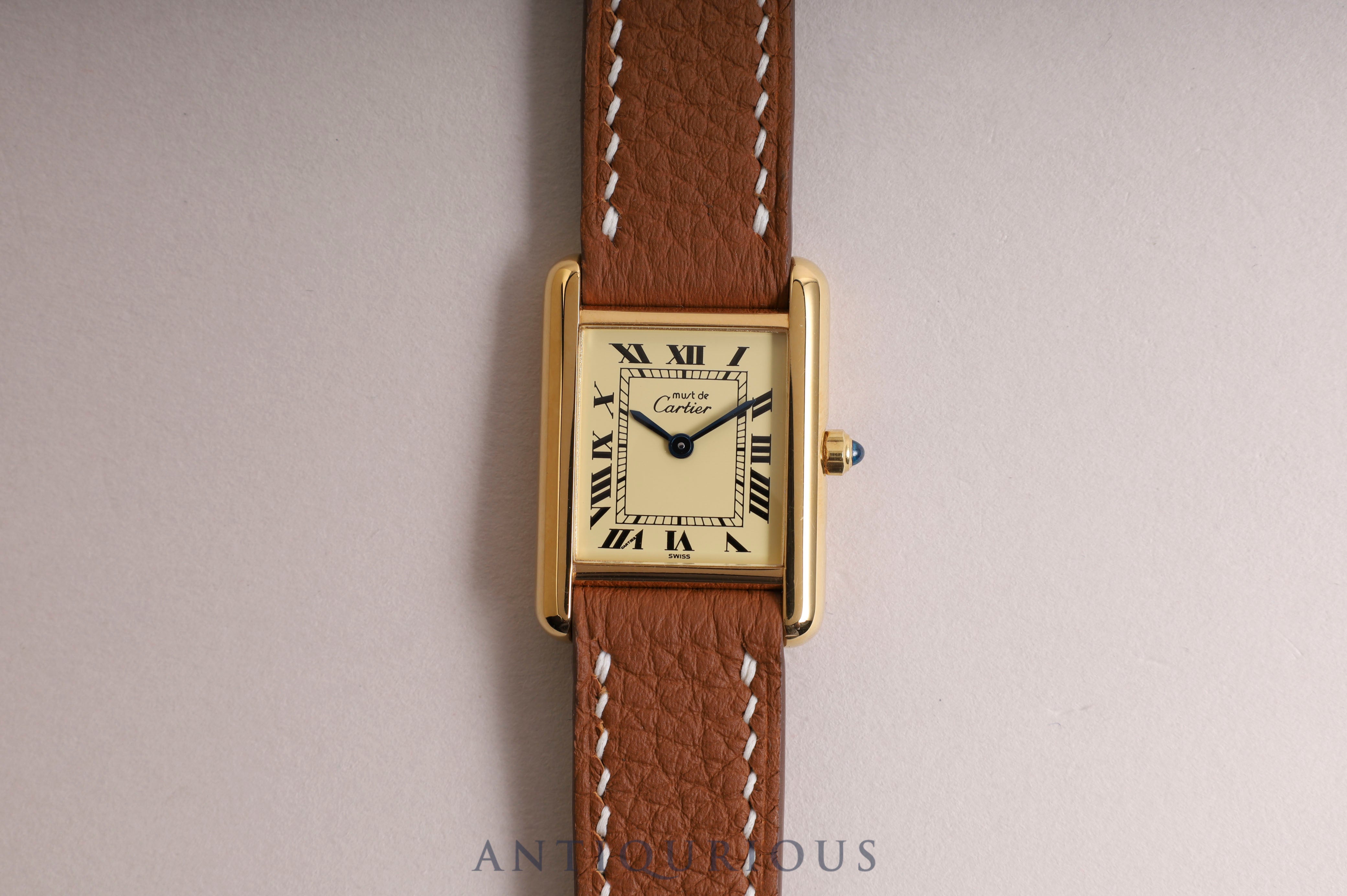 Cartier Must Tank SM QZ Ivory Roman Dial