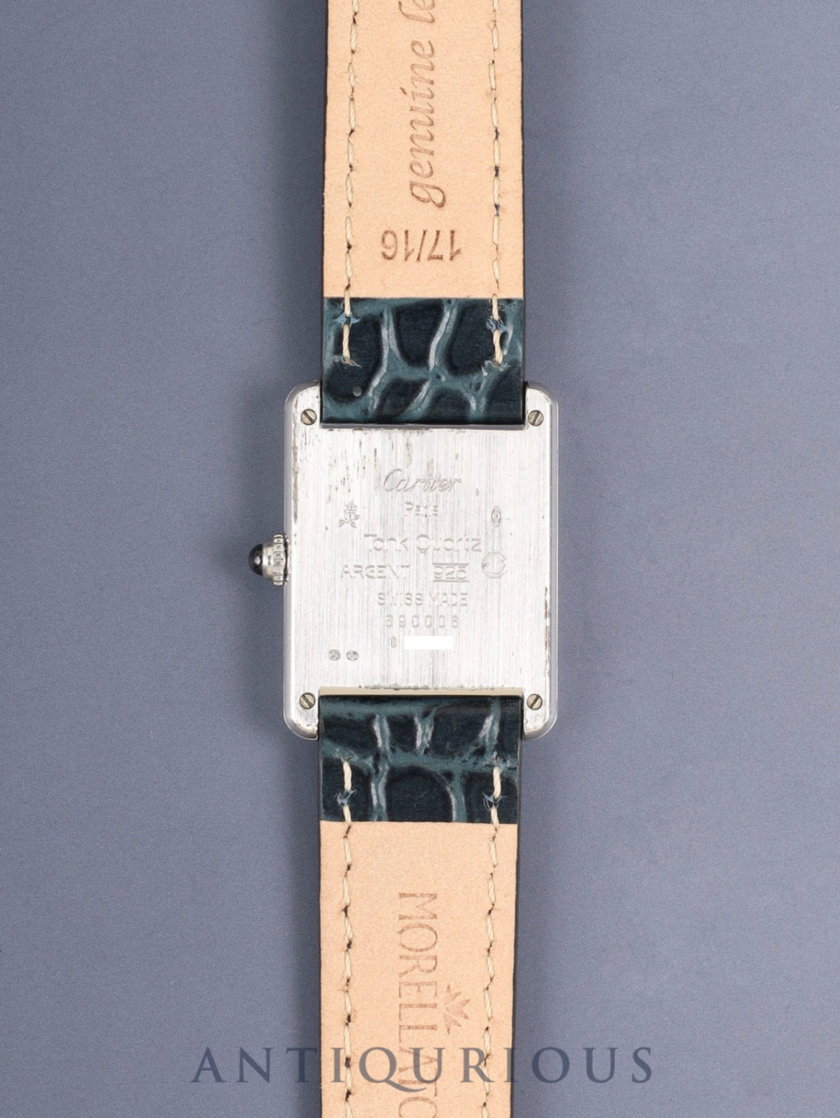 カルティエ マストタンク LM 690006 クォーツ Cal.90 SV925 革 純正ピンバックル（SS）ホワイトローマン文字盤（SWISS表記） 純正レザーベルト付き オーバーホール済み