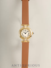 カルティエ マストコリゼ W1000653 / 590002 クォーツ Cal.90.06 SV925 革 純正ピンバックル（GP）アイボリーローマン文字盤 箱 冊子 保証書（無記載）オーバーホール済み