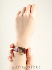 Cartier Must Tank SM 82975613 Manual Winding Caliber 78-1 Leather Strap Genuine Buckle (GP) Garnet Dial Bordeaux Dial (SWISS Marking) Box Warranty (1981) Overhauled