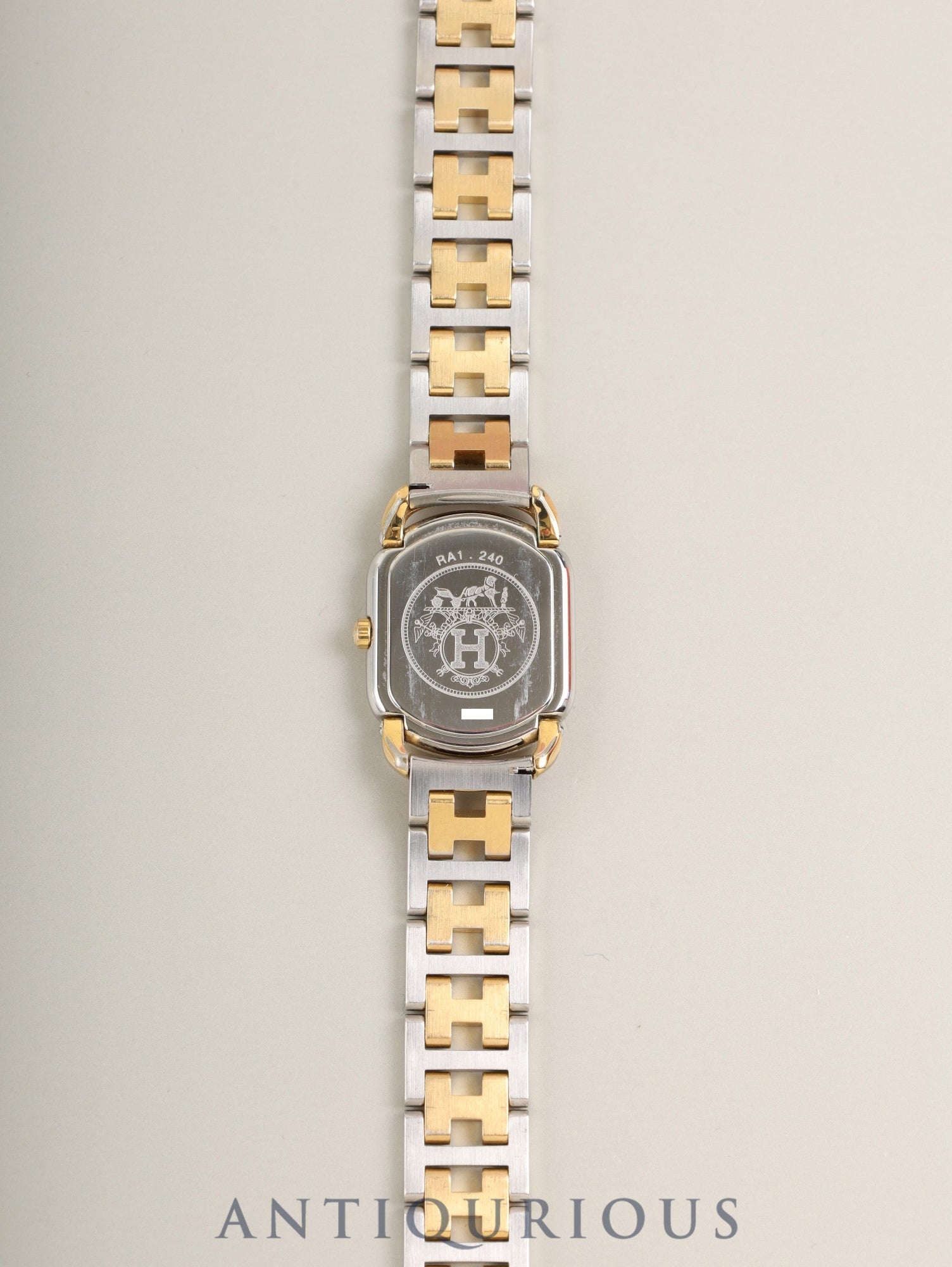 エルメス ラリー RA1.240 クォーツ Cal.976.001 SS/GP SS/GP ホワイト文字盤 オーバーホール済み