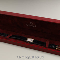 Omega De Ville Quartz Cal.1450 GP Genuine leather strap Genuine buckle (GP) White Roman dial Case Overhauled