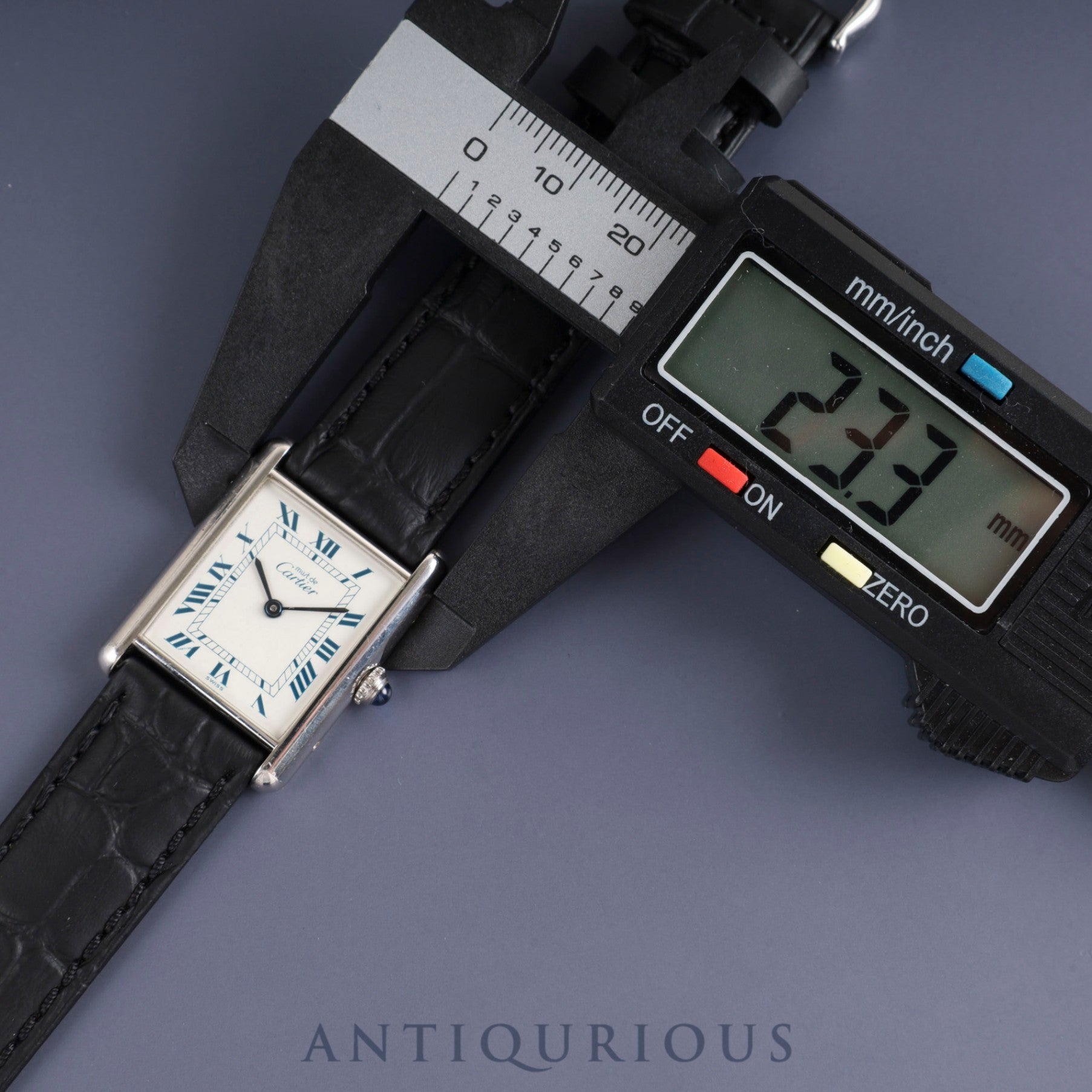 Cartier Must Tank LM W1001443 / 690006 Quartz Cal.90 SV925 Leather Genuine buckle (SS) White Roman dial Box Booklet Warranty (1994) Overhauled