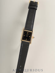 カルティエ マストタンク SM 557051 クォーツ Cal.057 SV925 革 純正尾錠（GP）ブラック飛びローマン文字盤（SWISS表記） オーバーホール済み