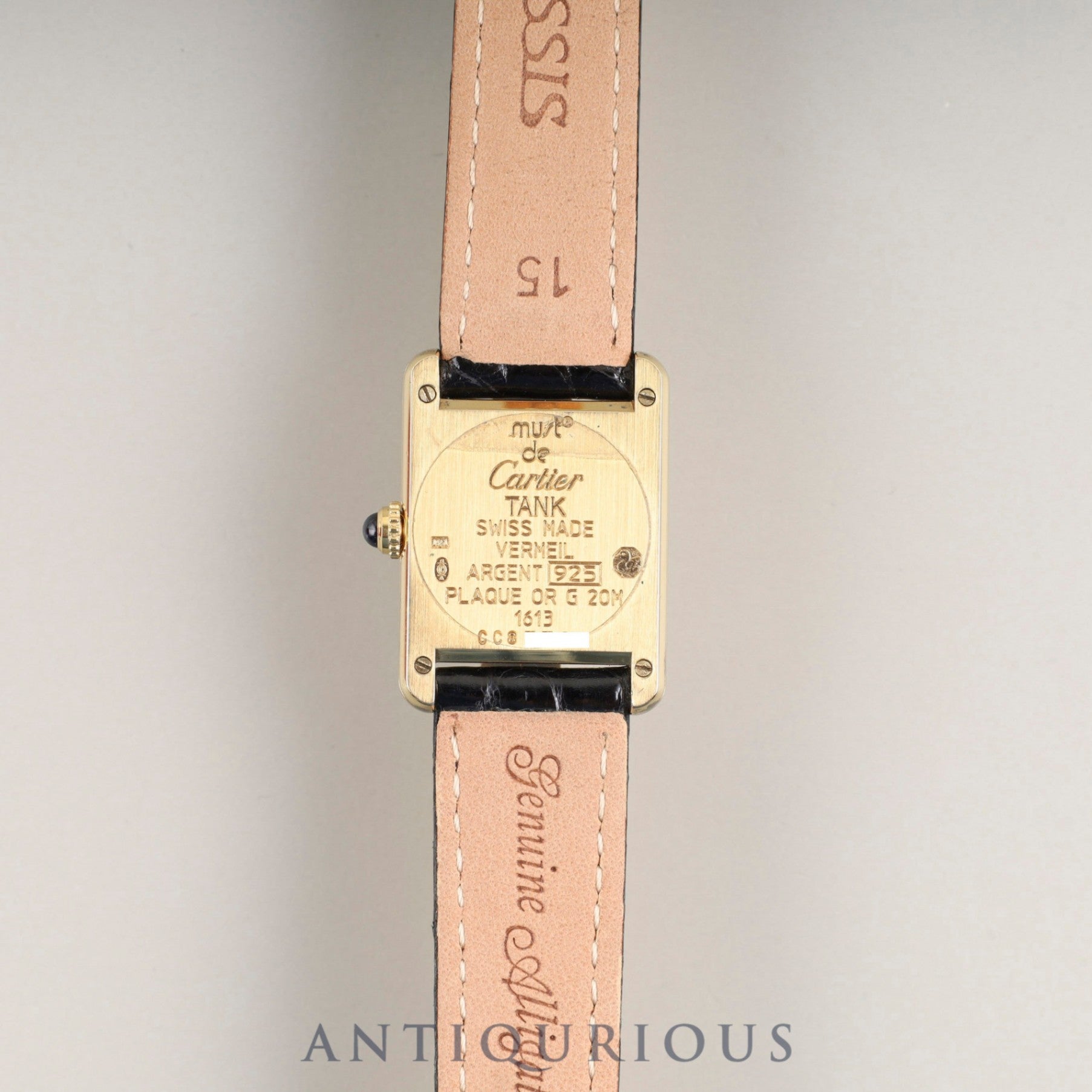 カルティエ マストタンク SM 1613 クォーツ Cal.057 SV925 革 純正D