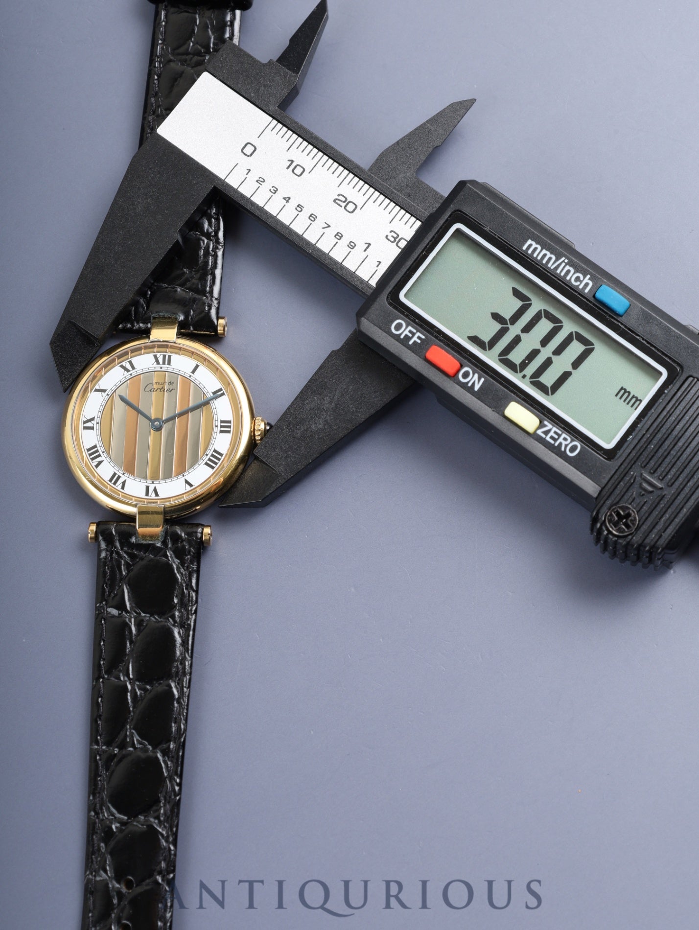 カルティエ マスト ヴァンドーム VLC LM 590003 クォーツ Cal.90 SV925 革 純正ピンバックル（GP） フロントトリニティ文字盤 オーバーホール済み