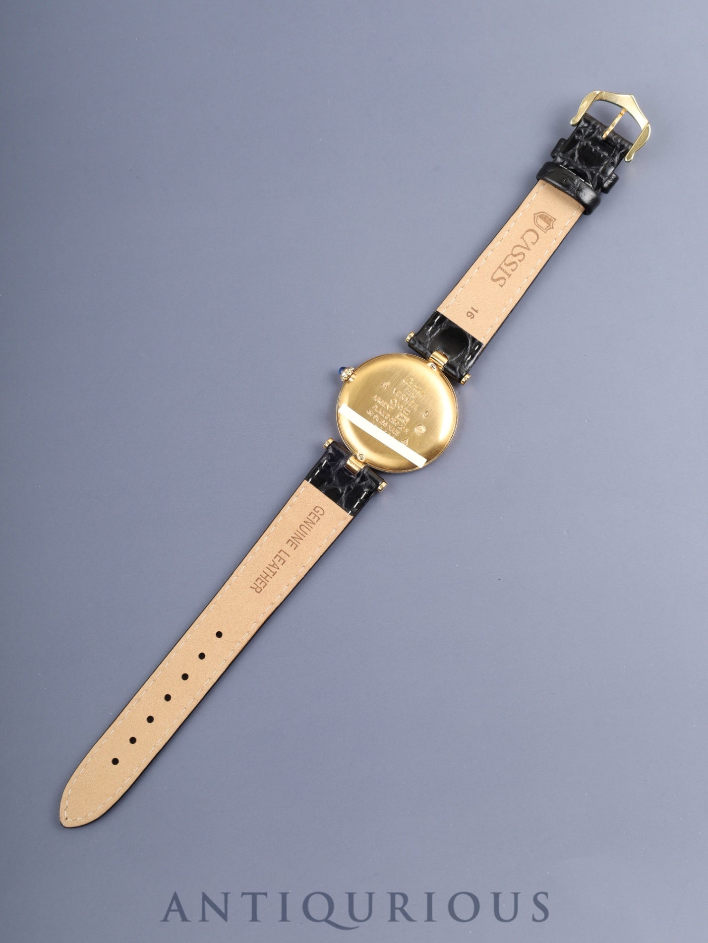 Cartier Must Vendôme VLC LM 590003 Quartz SV925 Leather Original pin buckle (GP) Ivory 4-point Roman dial, complete service at Cartier boutique