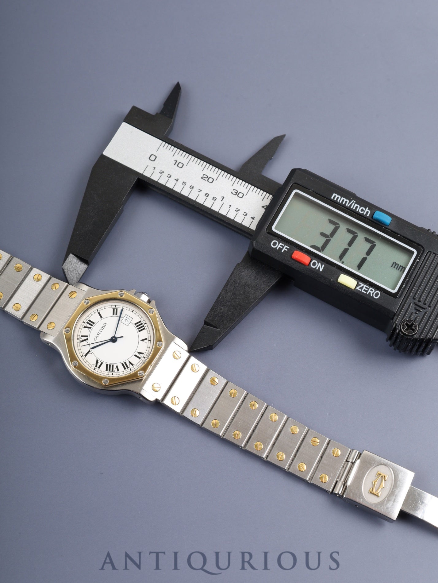 Cartier Santos Octagon LM 81037288 / 2966 Automatic SS/YG SS/YG White Roman Dial (SWISS MADE) Booklet International Lifetime Guarantee (1981) Complete Service (Full Maintenance) completed at Cartier Boutique on 2023/11/17