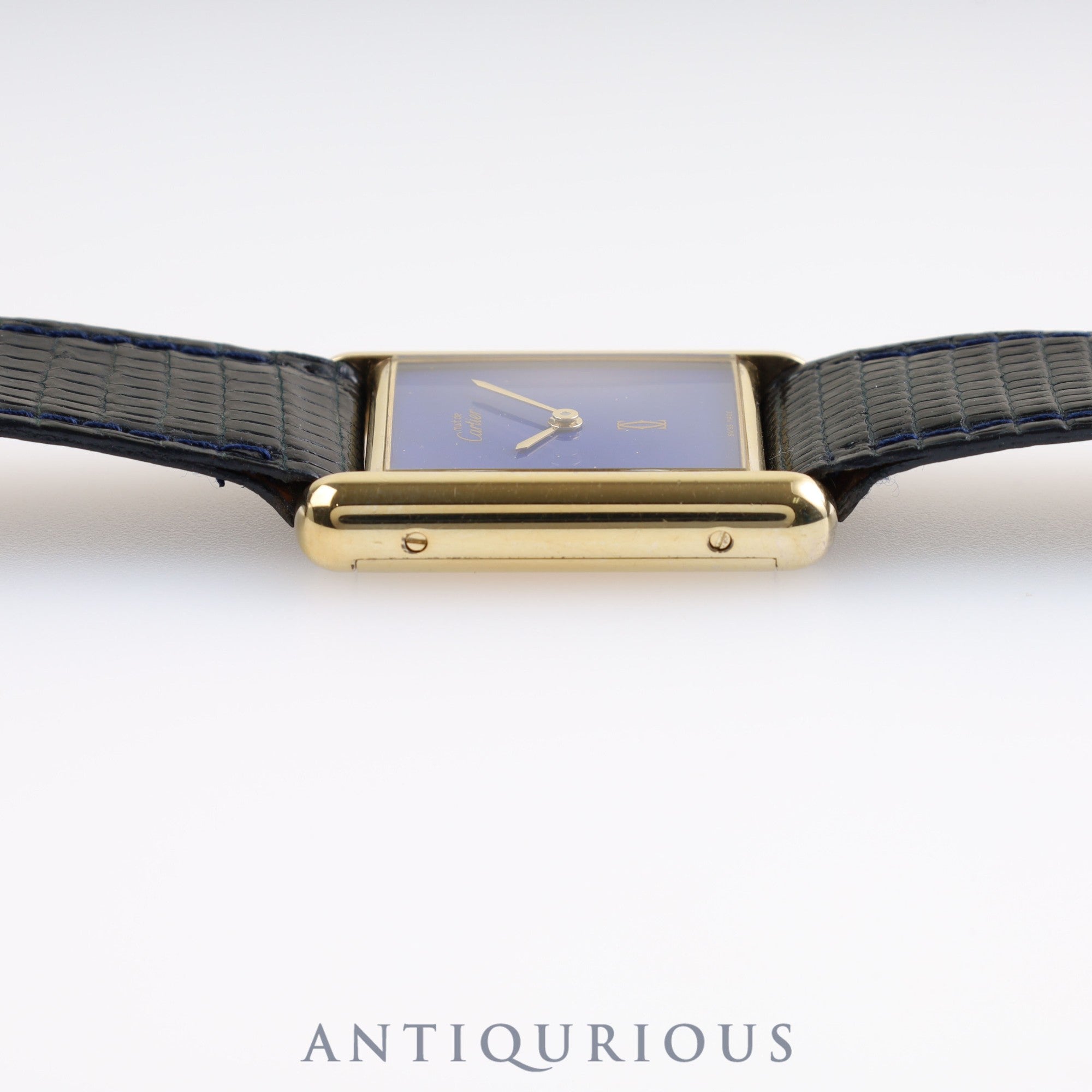 Cartier Must Tank LM Manual Winding Genuine Buckle Belt Lapis Lazuli Dial Cartier Boutique Complete Service