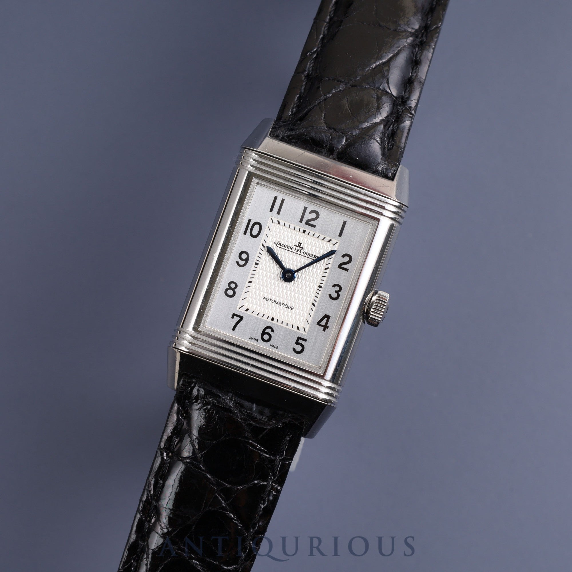 JAEGER LECOULTRE REVERSO CLASSIC MEDIUM Q2538120 (212.8.S5) Automatic Cal.965 SS Leather Genuine Buckle (SS) Silver Dial