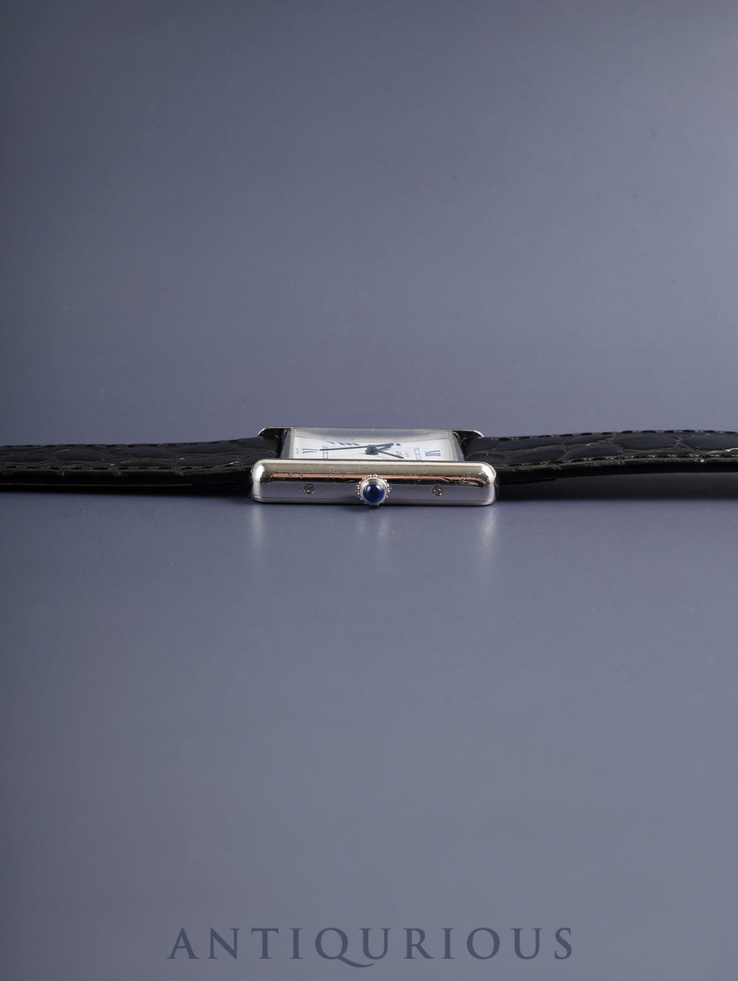Cartier Must Tank GM (XL) 2414 Quartz Movement, SV925 Leather, Genuine Pin Buckle (Stainless Steel), White Roman Dial (SWISS MADE Marking), Completely Serviced at a Cartier Boutique