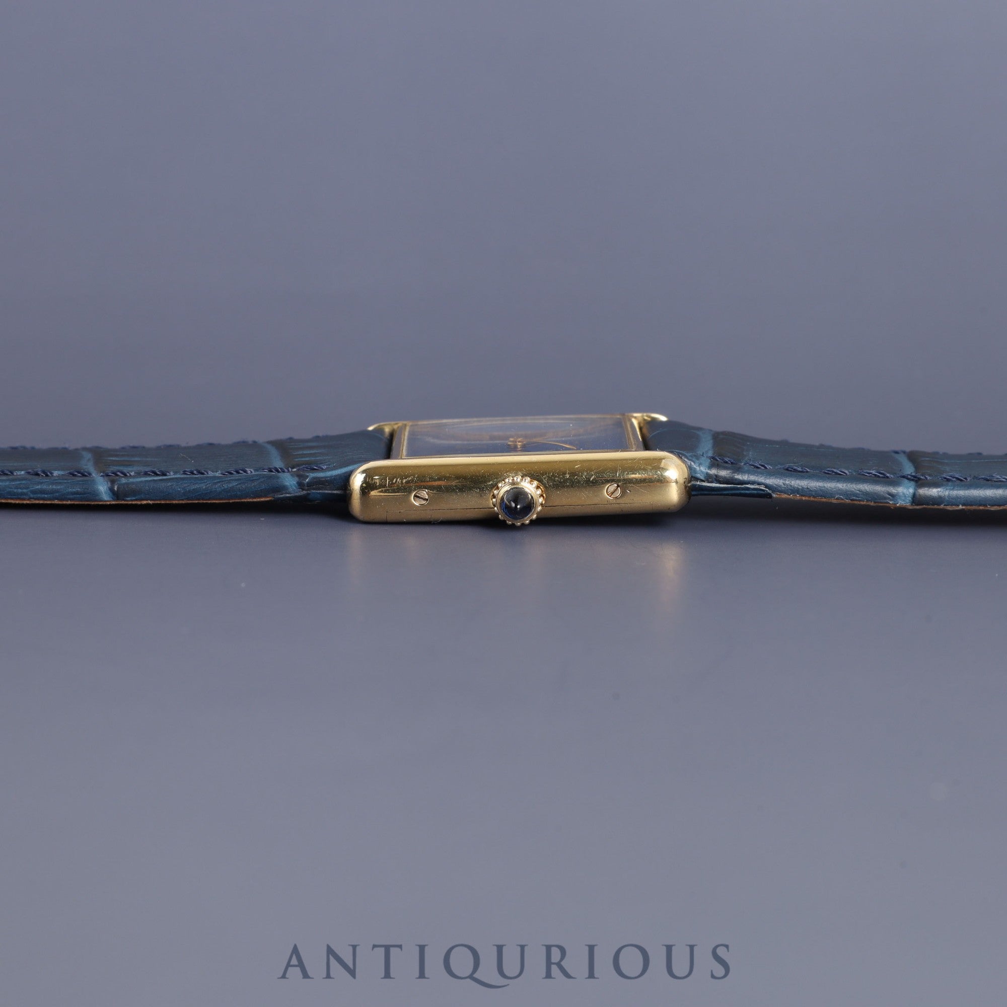 Cartier Must Tank LM Manual winding Cal.78-1 SV925 Leather Genuine buckle (GP) Lapis lazuli dial Overhauled