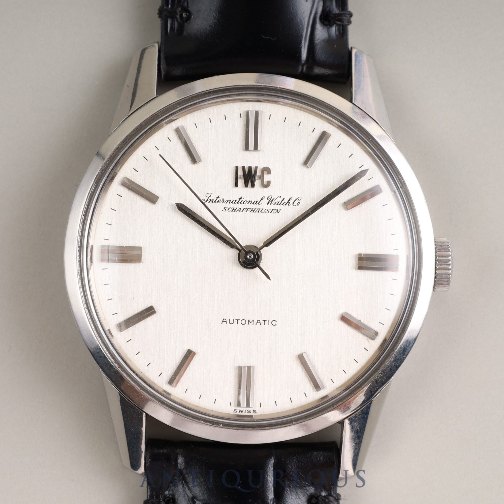 IWC OLDINTER Automatic Cal.854 SS Leather Silver Dial Box Warranty (1972)
