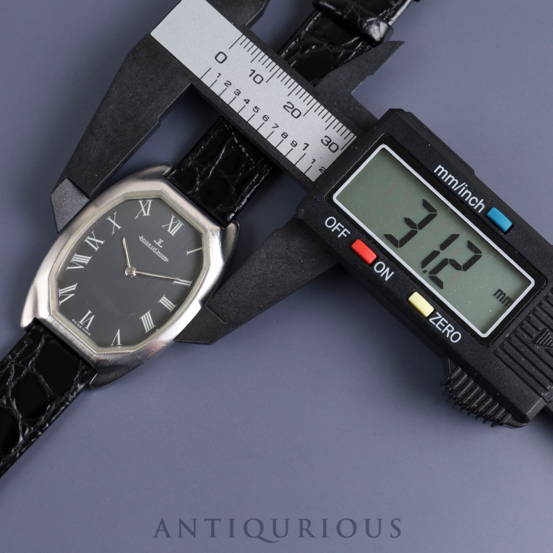 Jaeger-LeCoultre Vintage Tonneau 9114.42 Manual winding Cal.818/2 SS Leather Genuine buckle (SS) Black dial Overhauled