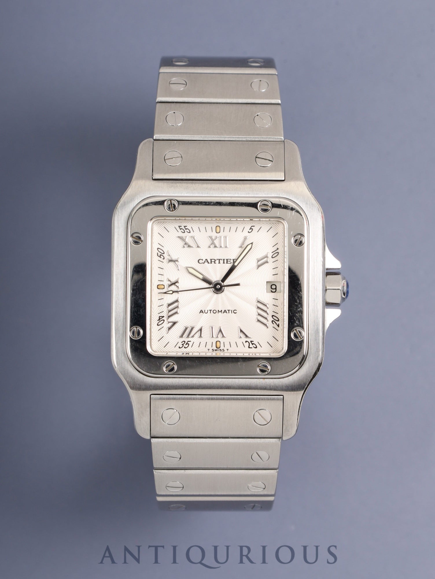 カルティエ サントス ガルベ LM W20040D6 / 2319 自動巻き Cal.ETA2000-1 SS SS シルバーギョーシェ文字盤 箱 オーバーホール済み