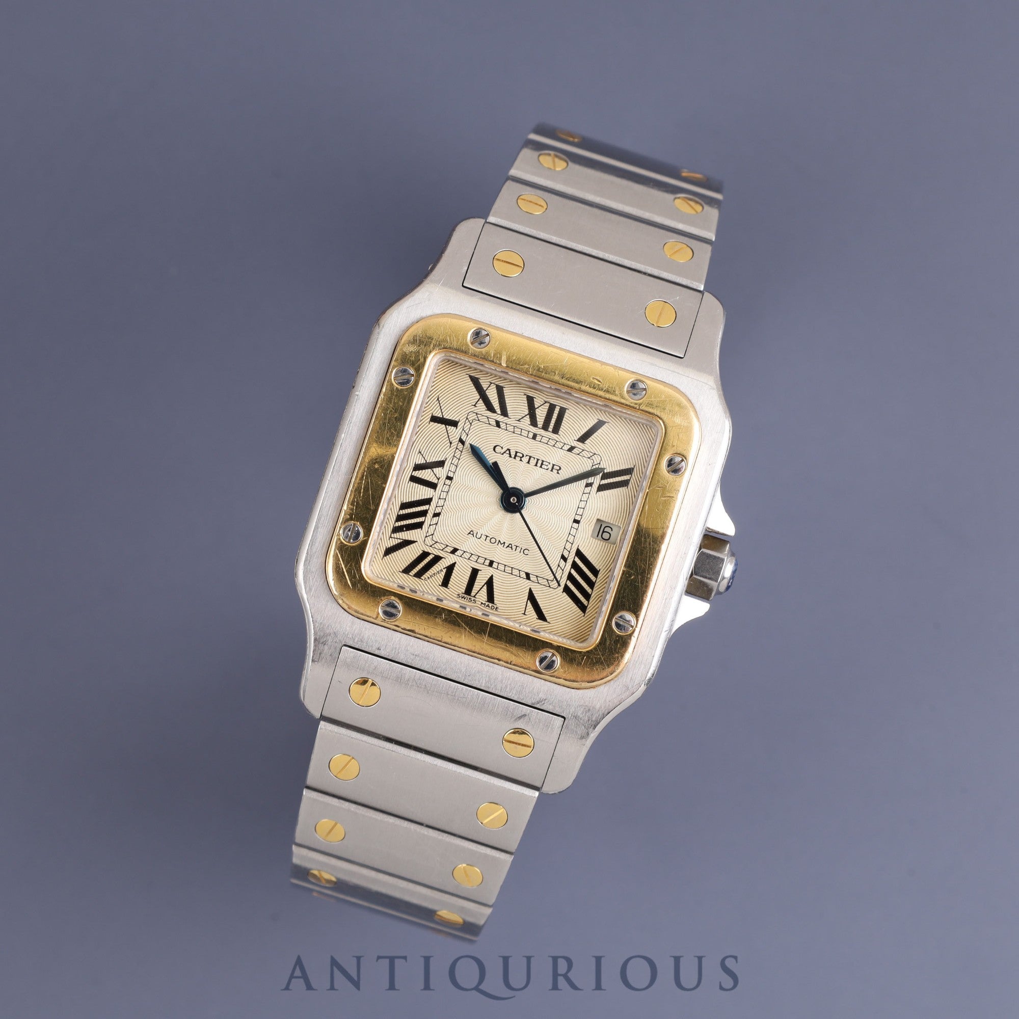 Cartier Santos Galbee LM W20058C4 / 2319 Automatic Cal.- SS / YG Guilloche Dial Overhauled