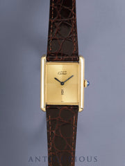 Cartier Must Tank LM 6 Hand-Wound Cal.78-1 SV925 Leather Original Pin Buckle (GP) Sunray Dial (SWISS marking) Overhauled