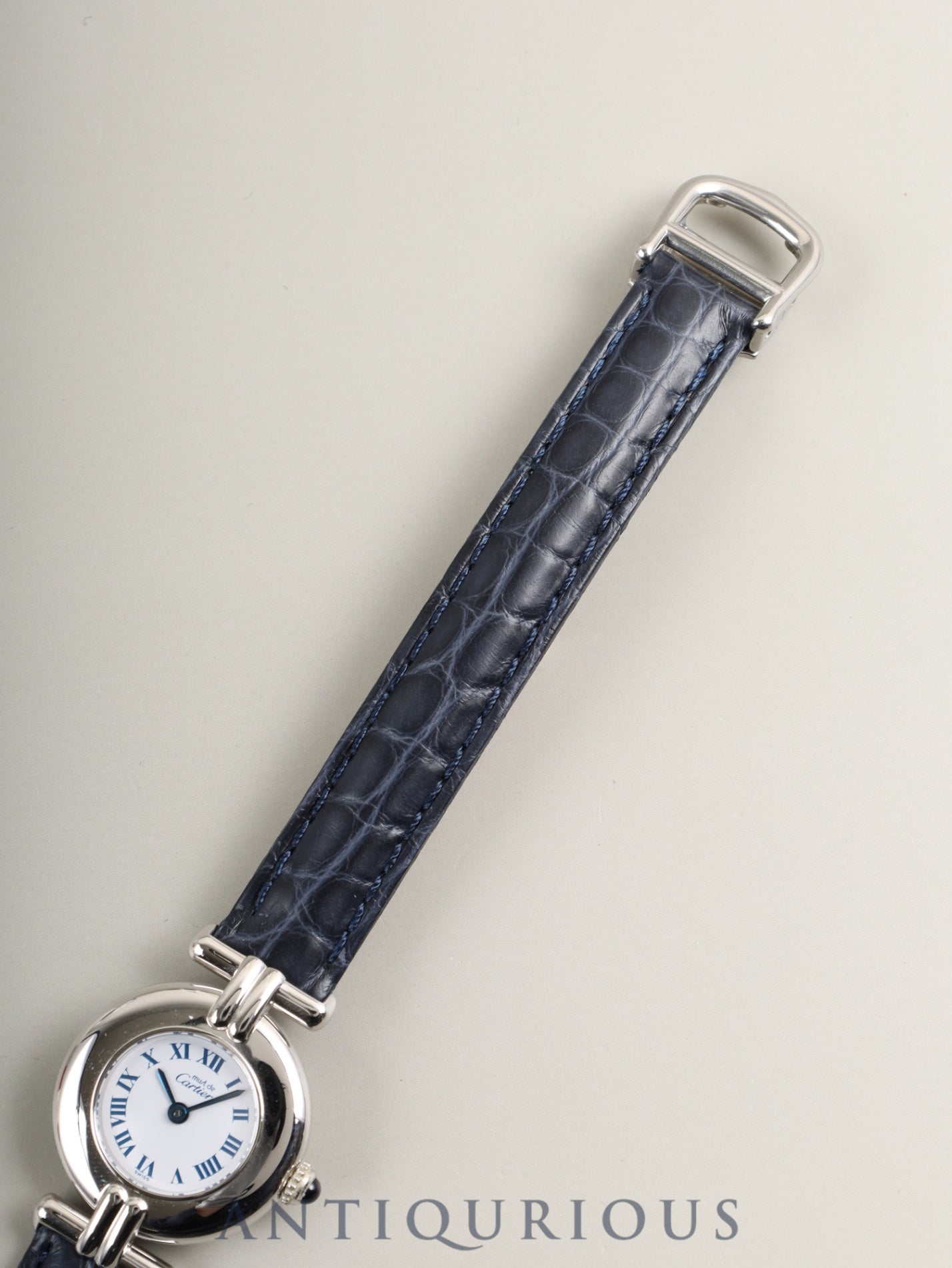 カルティエ マストコリゼ W1001665 / 690002 クォーツ Cal.90.06 SV925 革 純正Dバックル（SS） ホワイトローマン文字盤 箱 冊子 保証書（個人名記載あり）オーバーホール済み