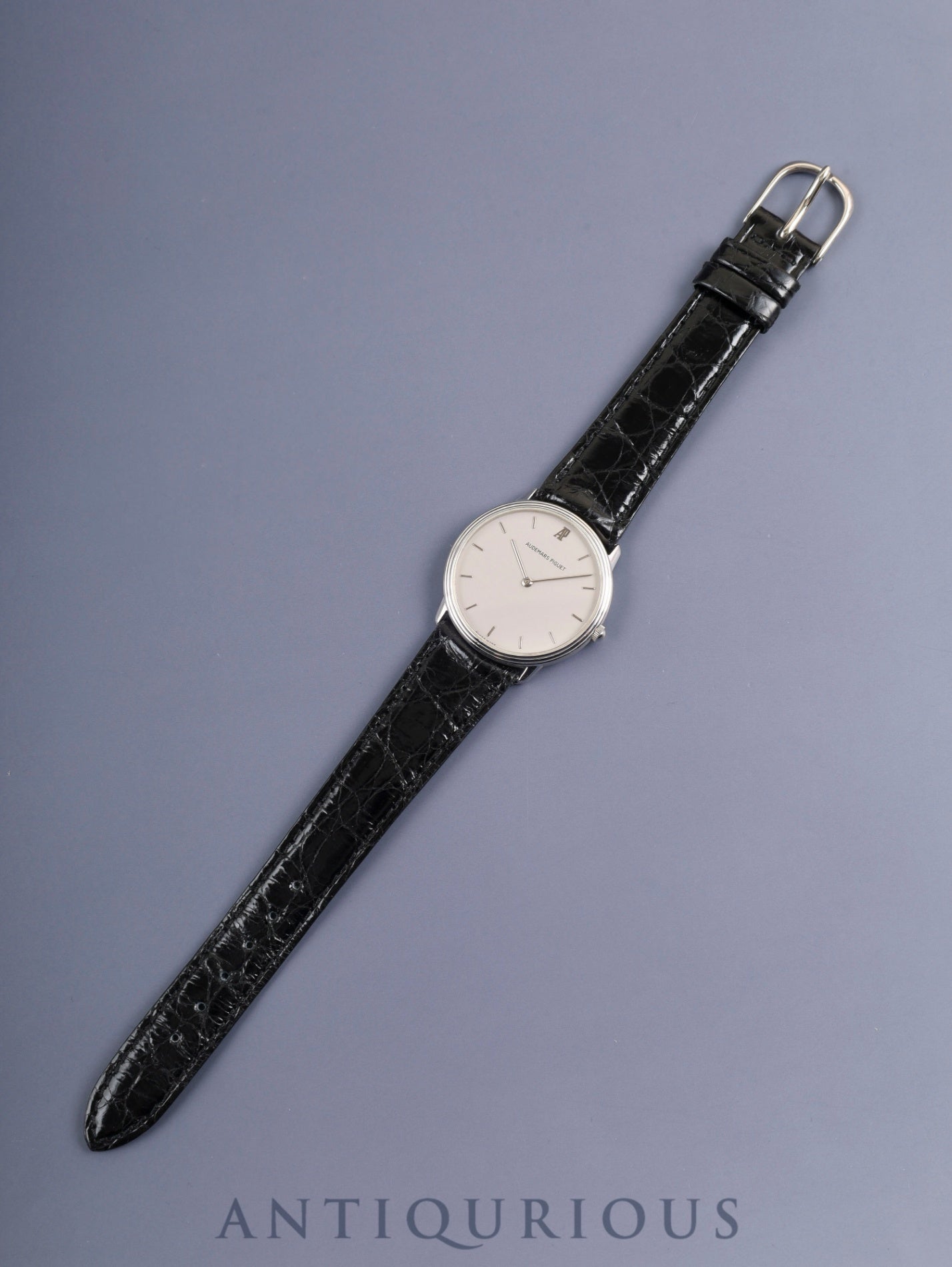 Audemars Piguet Round Quartz Cal.2612 750WG Leather Original Pin Buckle (750WG) Silver Dial Overhauled
