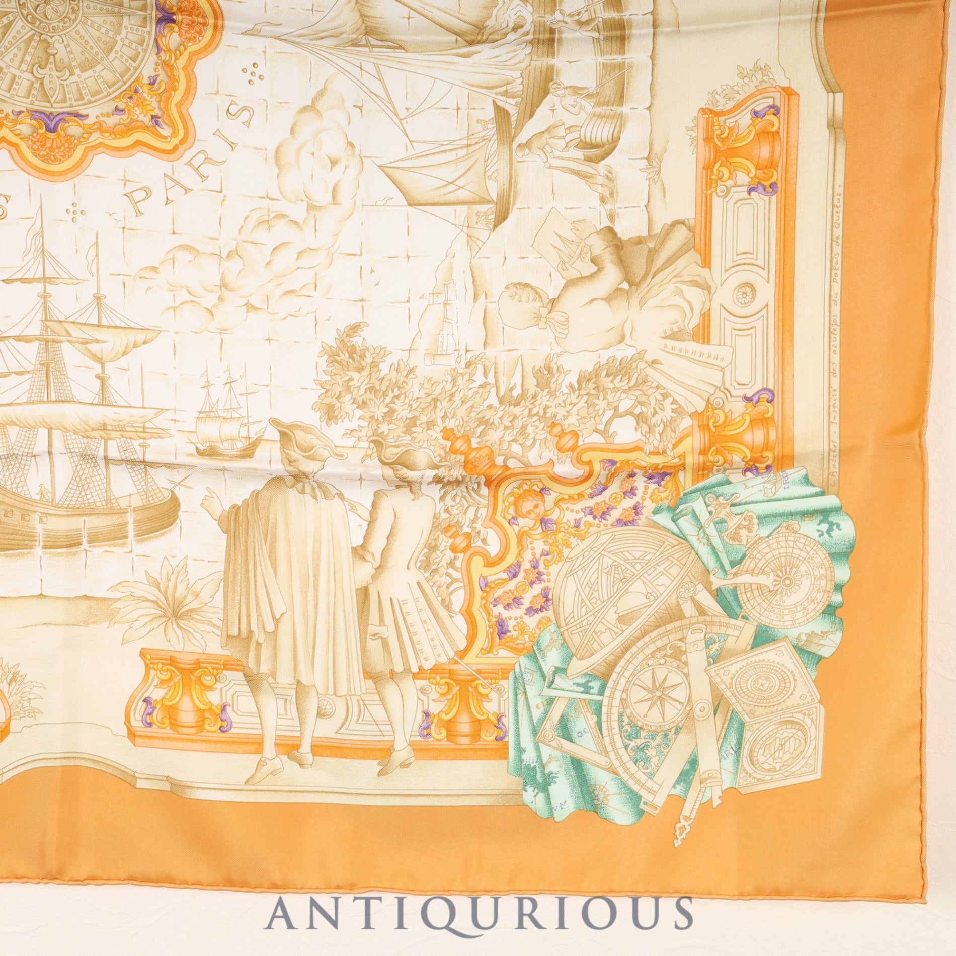 HERMES エルメス スカーフ カレ90　Cogeaux 未使用 HERMES エルメス スカーフ カレ90 Cogeaux ベージュ ホワイト