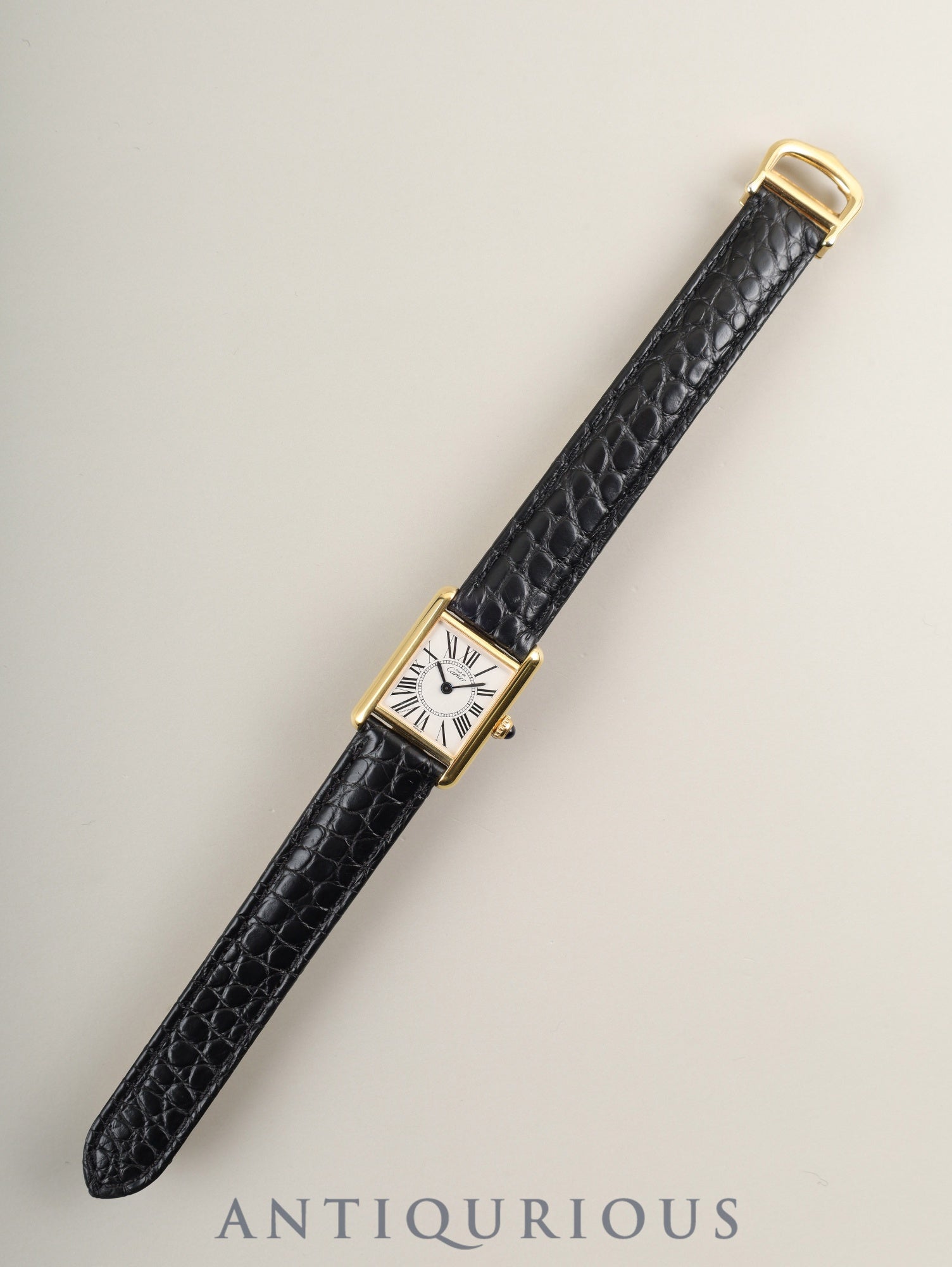 カルティエ マストタンク SM 5057001 クォーツ Cal.057 SV925 革 純正Dバックル（GP） オパラン文字盤 箱 保証書（1995年）オーバーホール済み 新品仕上げ済み