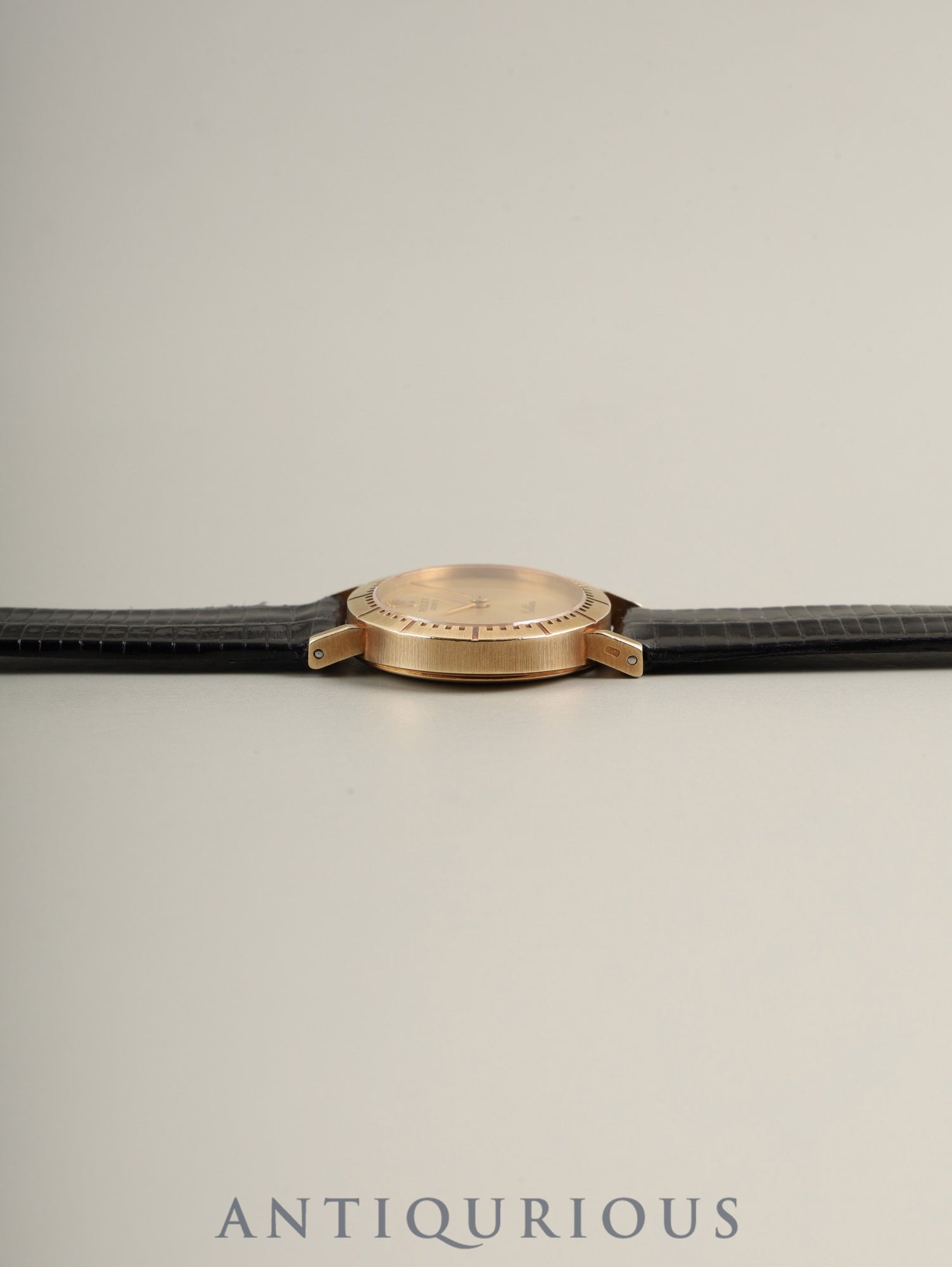 Rolex Cellini 4181 Manual Winding Cal.1600 18K Leather Genuine Pin Buckle (GP) Champagne Dial Warranty (1977) Overhauled