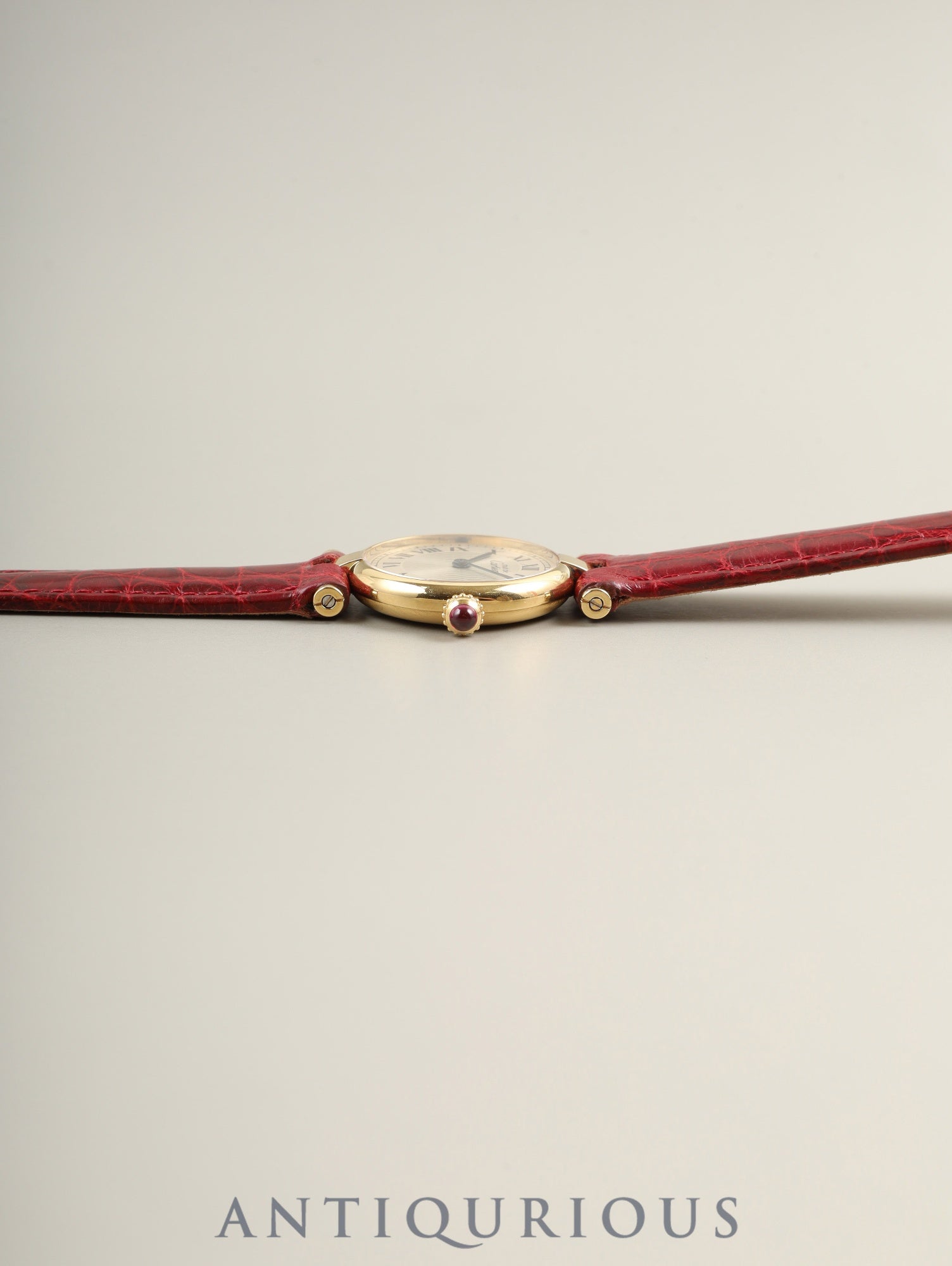 Cartier Must Vendôme VLC SM 150th Anniversary Model W1010395 Quartz Caliber 690 SV925 Leather Strap Genuine D-Clasp (GP) Silver Roman Dial Box Booklet Warranty Card Overhauled