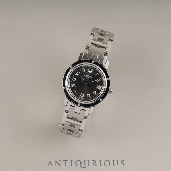 Hermes Clipper CL4.210 Quartz Stainless Steel Watch with Gray Dial, Box, Warranty Card, and Booklet, Overhauled