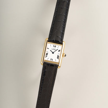 カルティエ マストタンク SM W1009654 / 1613 クォーツ Cal.057 SV925 革 純正Dバックル（GP） 飛びローマンCC文字盤（SWISS表記）オーバーホール済み