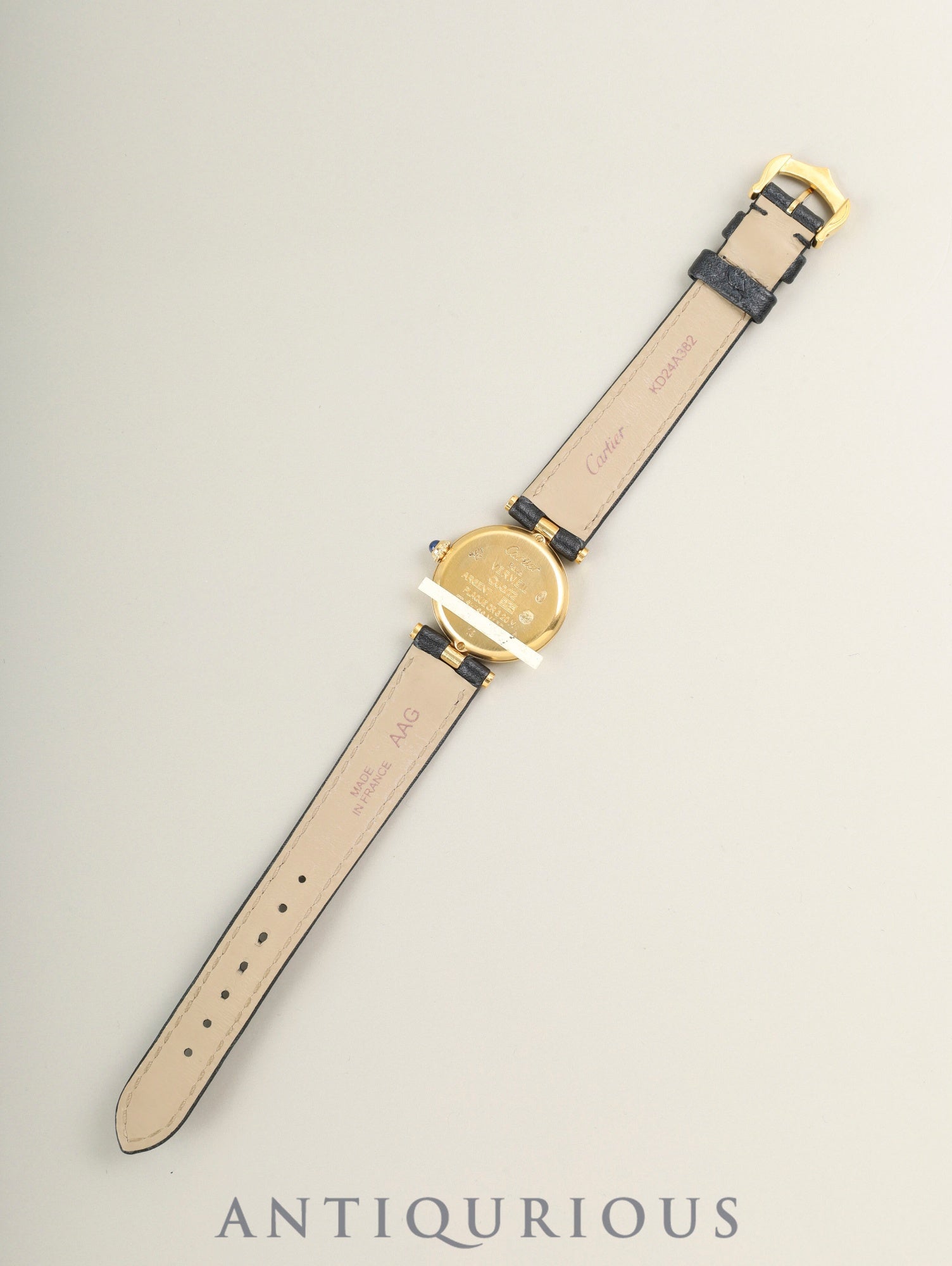 Cartier Must Vendome VLC SM 84978213 / 18 Quartz Cal.690 SV925 Leather Genuine Pin Buckle (GP) Ivory Roman Dial (SWISS MADE表記) Overhauled