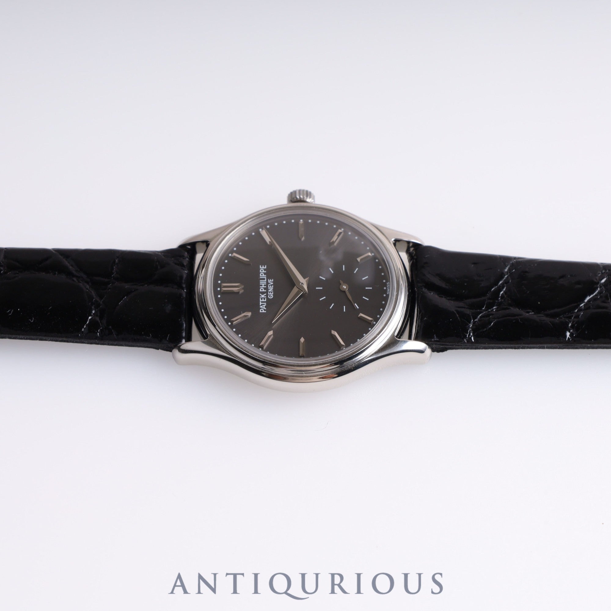 PATEK・PHILIPPE パテック・フィリップ CALATRAVA カラトラバ 3923A 手巻き Cal.215 SS 革 グレー文字盤 1987年