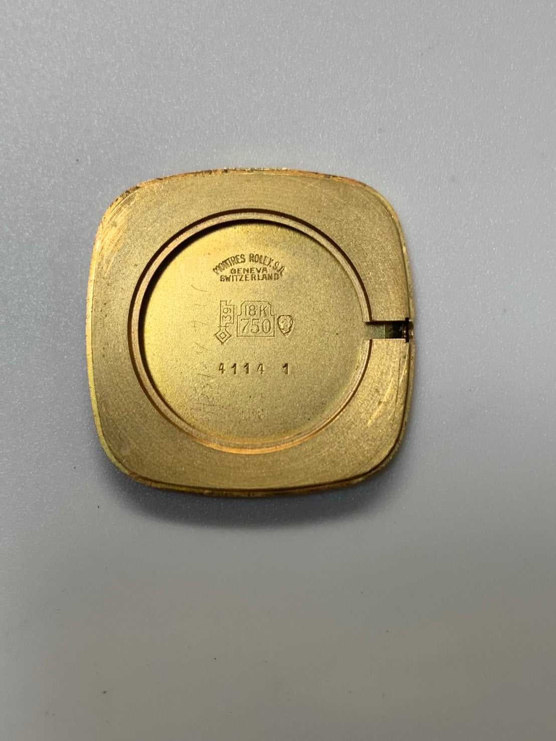 ロレックス チェリーニ 4114 手巻き Cal.1601 革 750YG 純正ピンバックル（GP / サビ）シャンパン文字盤 42番台（1974年）ロレックス書類 オーバーホール済み