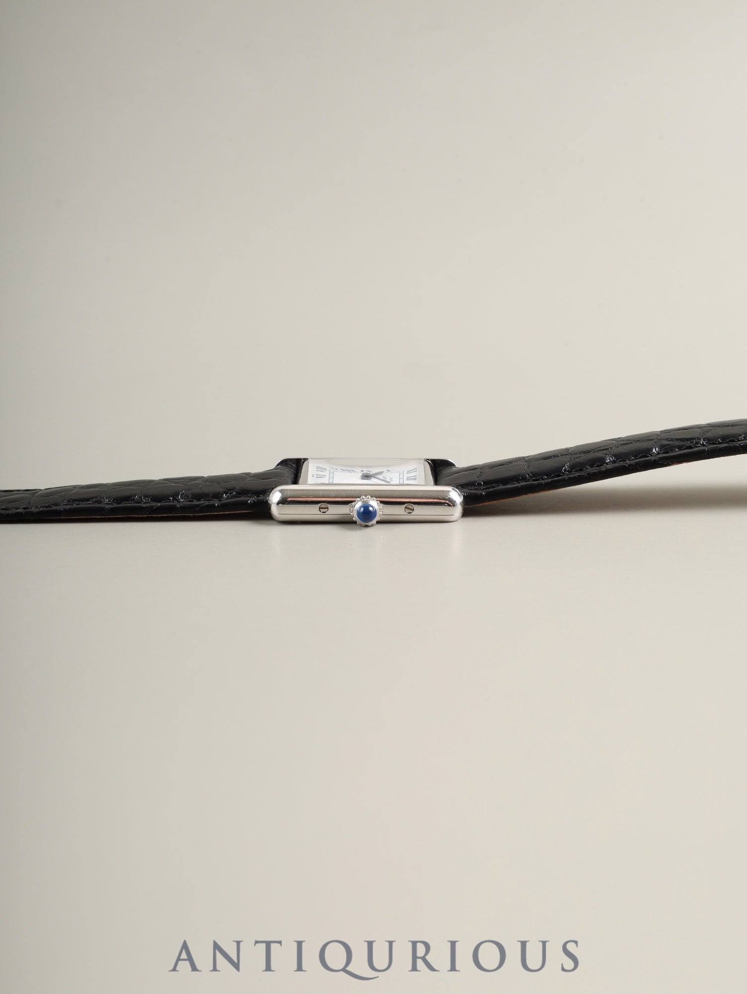 Cartier Must Tank SM W1001565 / 1614 Quartz SV925 Leather Genuine Deployant Buckle (SS) White Roman Dial (SWISS marking) Complete service done at Cartier boutique