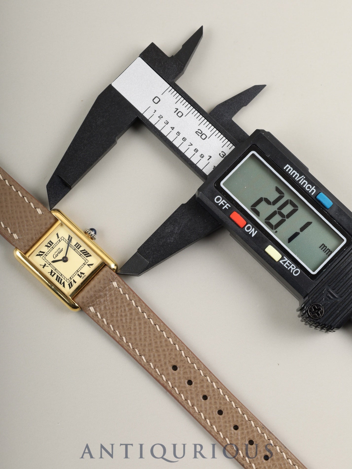 カルティエ マストタンク SM 手巻き Cal.78-1 SV925 革 純正尾錠（GP）アイボリーローマン文字盤 オーバーホール済み