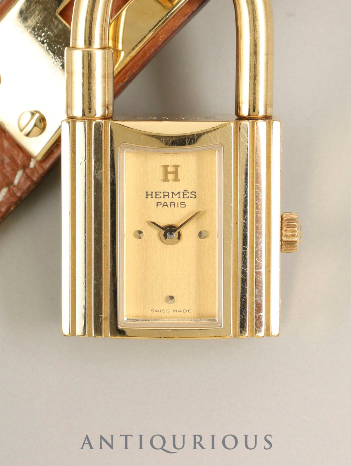 エルメス ケリーウォッチ KE1.201 クォーツ Cal.901.001 GP 純正革ベルト（◯Z刻印：1996年）純正ピンバックル（GP） シャンパン文字盤  ケース オーバーホール済み