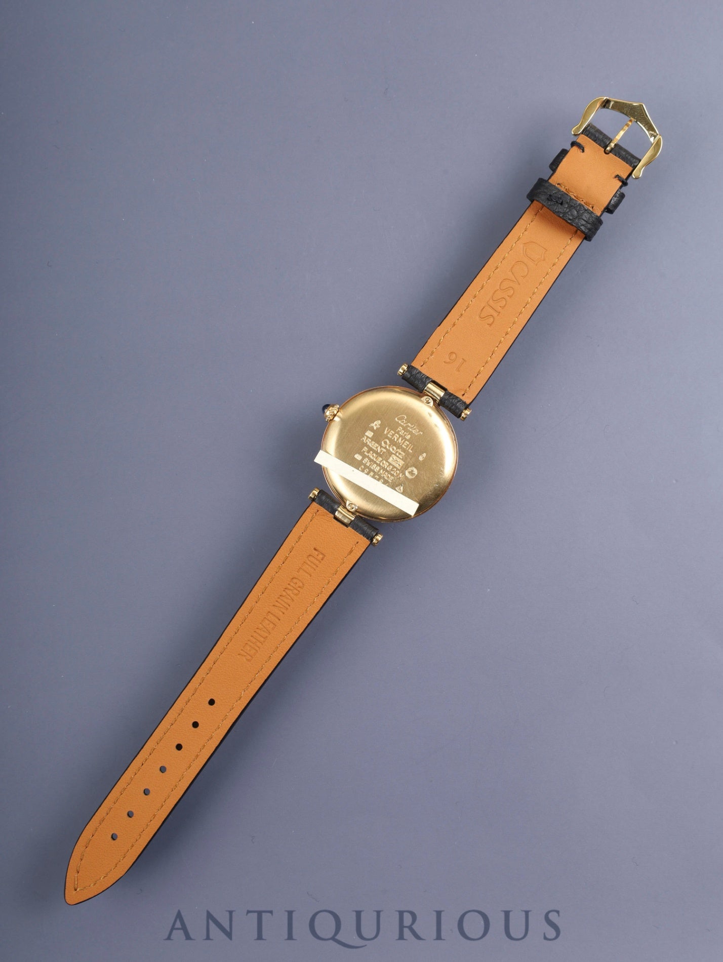 カルティエ マスト ヴァンドーム VLC LM W1001953 / 590003 クォーツ SV925 革 純正尾錠（GP）アイボリー4点ローマン文字盤 カルティエブティックにてコンプリートサービス（フルメンテナンス）済み