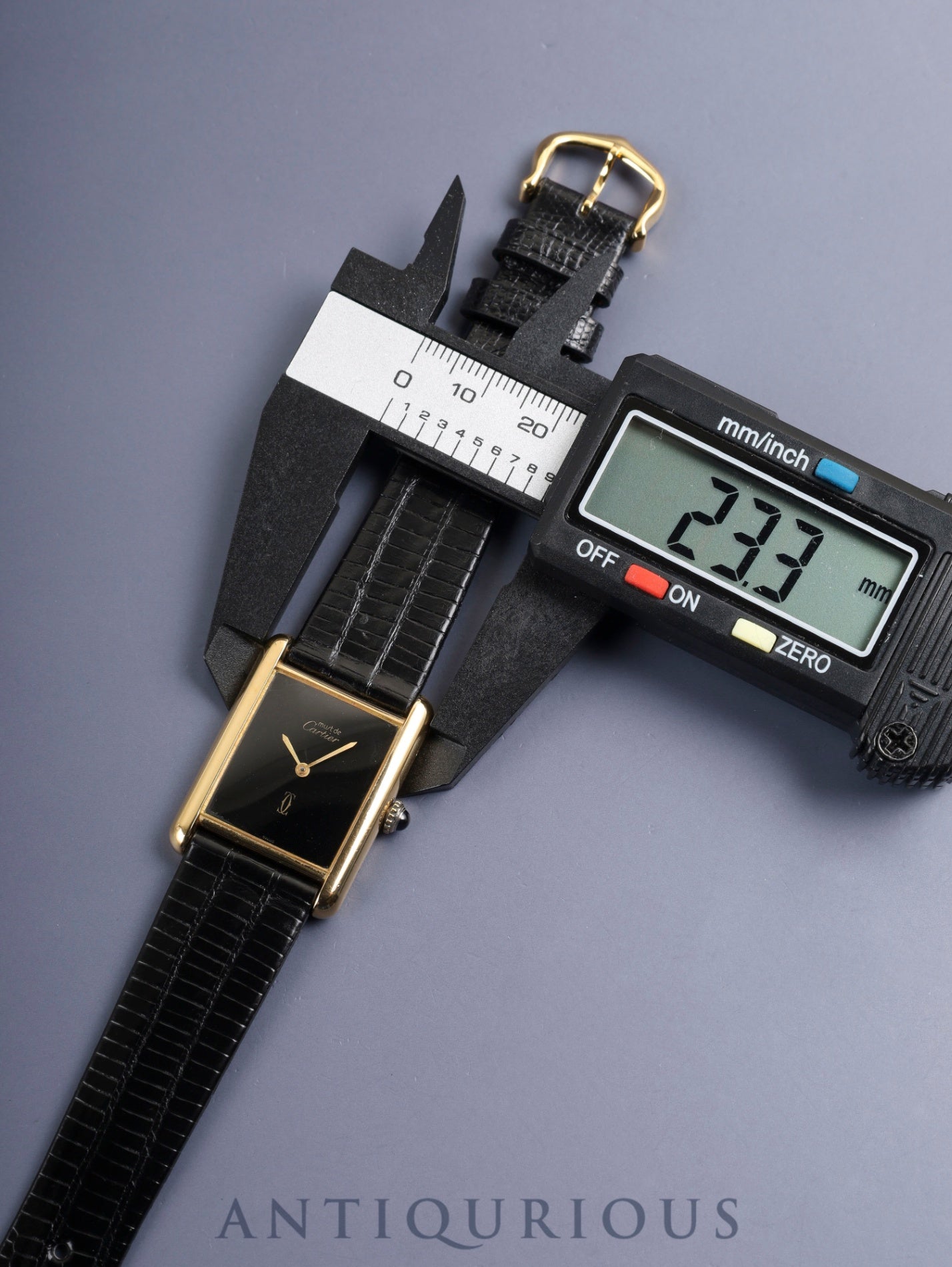 カルティエ マストタンク LM 手巻き Cal.78-1 SV925 革 純正ピンバックル（GP）オニキス文字盤（SWISS表記）オーバーホール済み