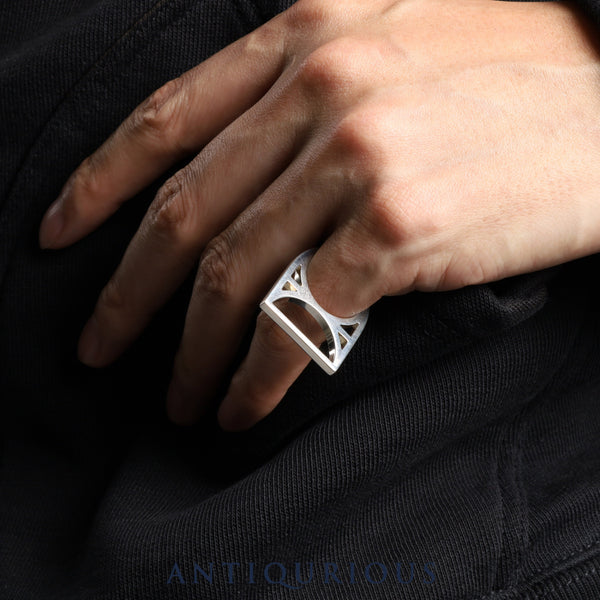Hermes Ring Chaine d'Ancre Game SV925 #52 17 Year Engraved
