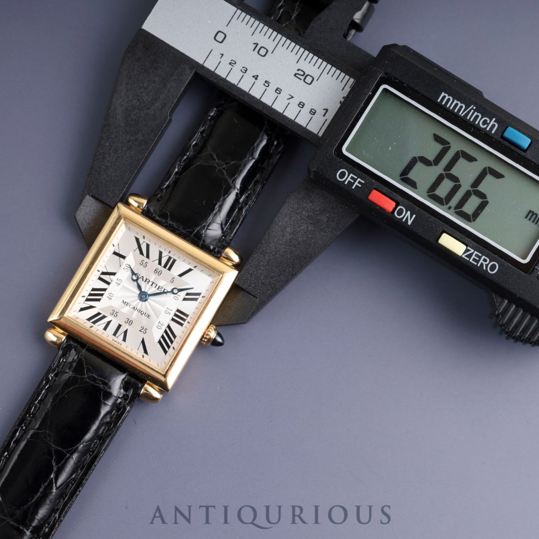 Cartier Tank Obie LM 2380 / W1516956 Manual winding Cal.430MC 750YG Leather Genuine buckle (GP) Silver guilloche dial Cartier repair certificate Cartier after-sales service Overhauled