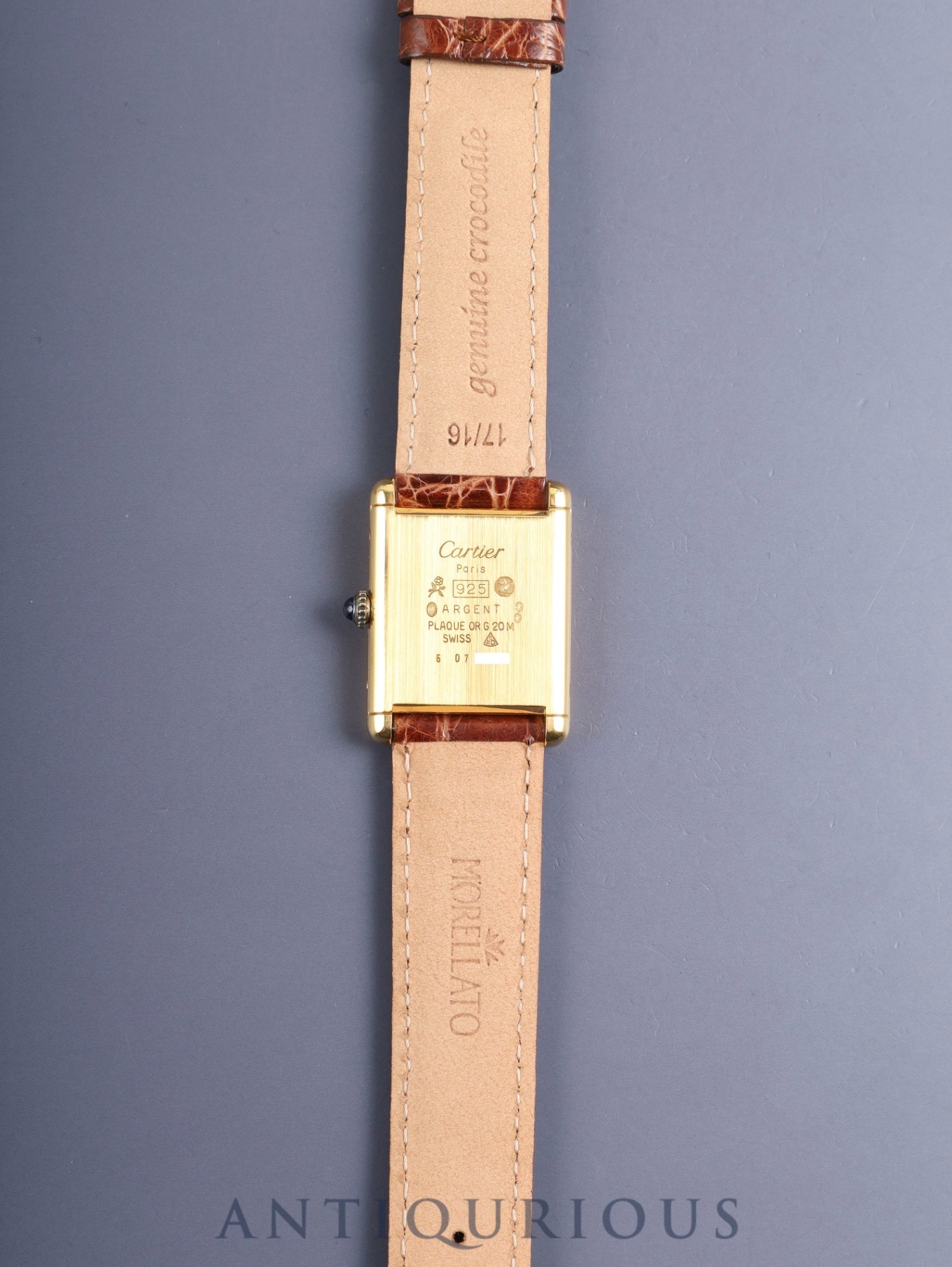 Cartier Must Tank LM Hand-wound Cal.78-1 SV925 Leather Original pin buckle (GP) Mahogany dial (SWISS inscription) Box Warranty (undated) Booklet Overhauled Polished