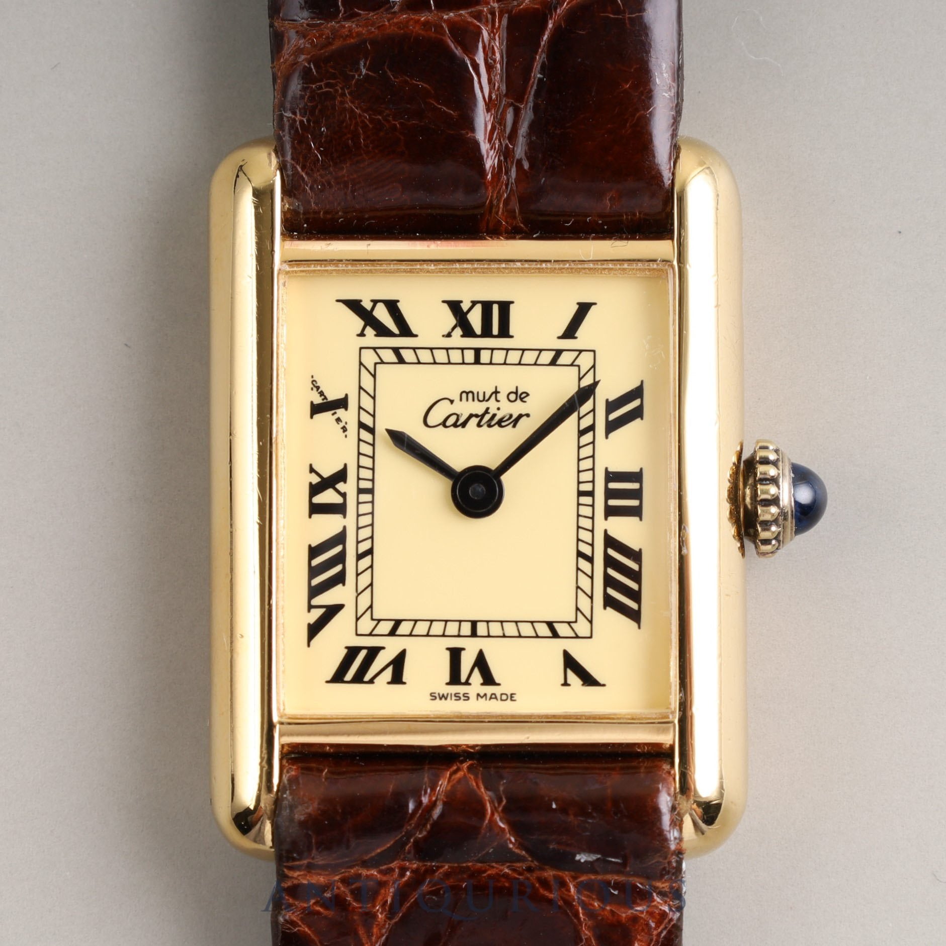 Cartier Must Tank SM Manual Winding SV925 Ivory Roman Dial Cartier Boutique Complete Service